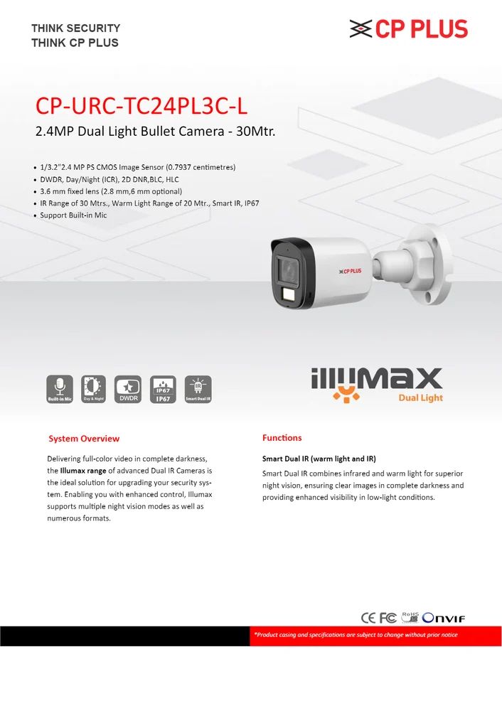 CP Plus illumax 2.4mp HD Bullet Camera With Built in Mic photo 2