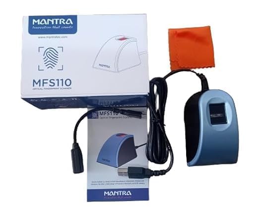 Mantra MFS110 L1 | Biometric Fingerprint USB Scanner | with C Type OTG | Latest Version with RD Services | (Metallic Blue). photo 4