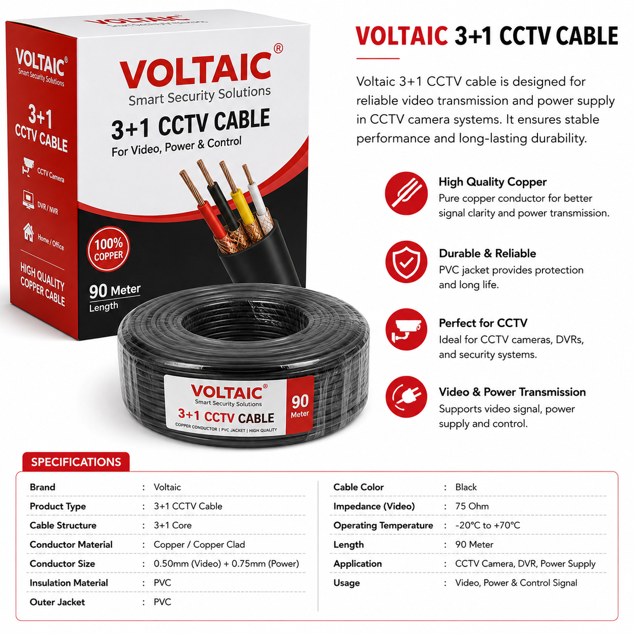 Voltaic 3+1 CCTV Cable