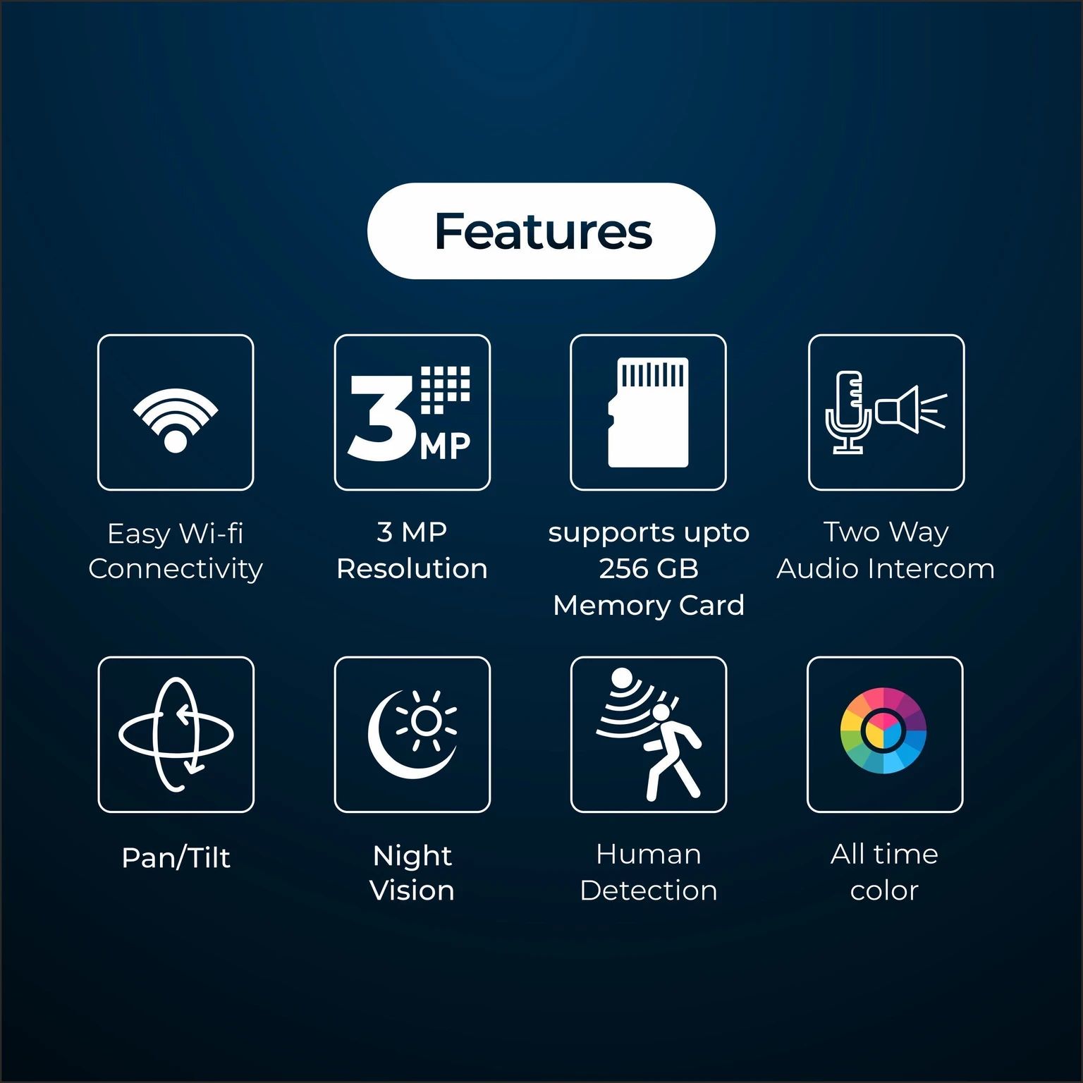 Trueview 3MP STQC WiFi Pan Tilt CCTV Camera | AI Tracking | Night Vision Security Camera photo 2