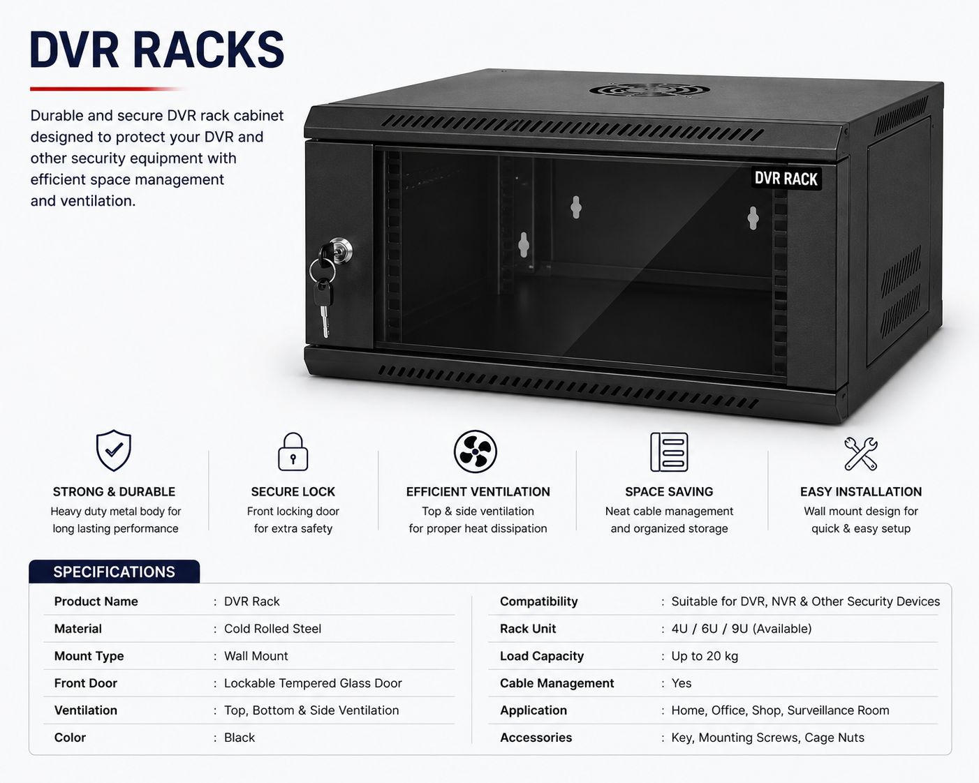 DVR Security Rack Cabinet